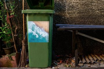 MuchoWow Wandsticker Wasser - Meer - Strand - Sommer (1 St), Mülleimer-aufkleber, Mülltonne, Sticker, Container, Abfalbehälter