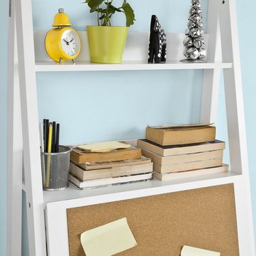 SoBuy Bücherregal FRG115, mit Schreibtisch Standregal Wandregal mit Korktafel klappbar