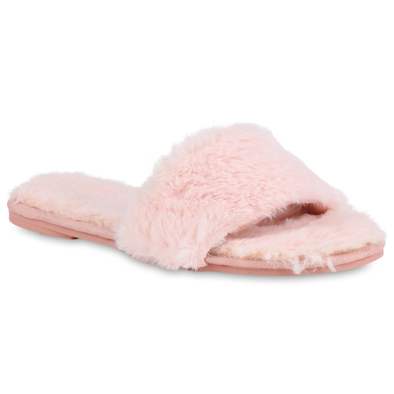 VAN HILL 818527 Pantolette Damen Sandalen Kunstfell Pantoletten Warm Gefütt günstig online kaufen