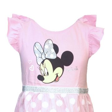Disney Minnie Mouse Sommerkleid Minnie Maus Tüllkleid mit Glitzer Gr. 104 -134 cm