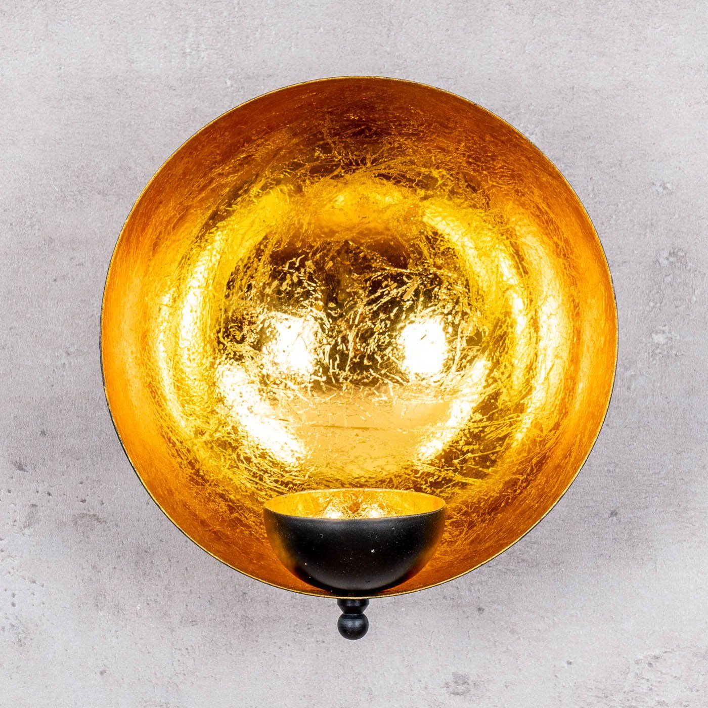 Levandeo® Kerzenständer, 2er Set Wand Wanddeko Teelichthalter Gold Variante Metall Kerzenhalter 1 Schwarz