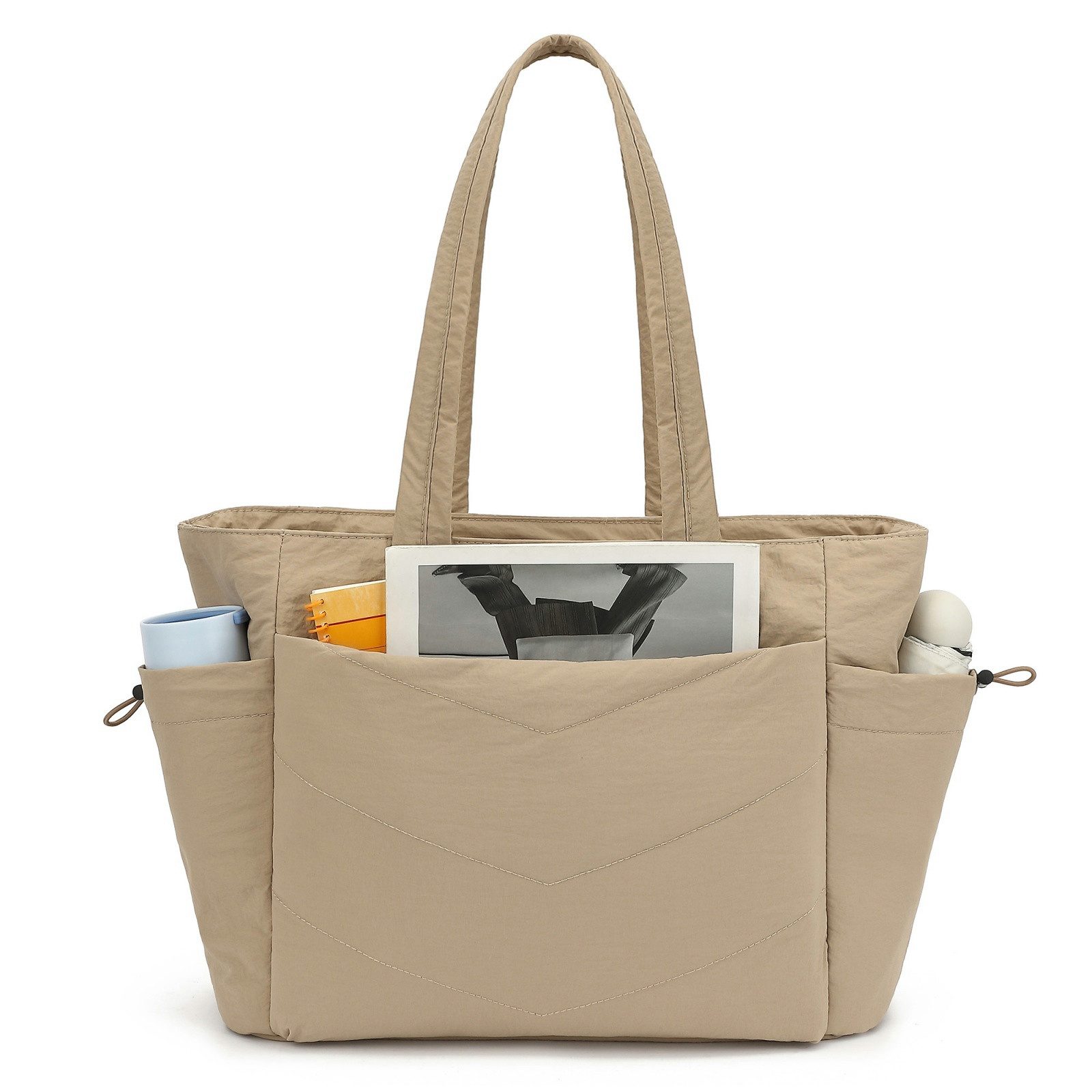 TAN.TOMI Umhängetasche Handtasche gesteppte Tragetasche Messenger Laptop Tasche, Mit Laptopfach und Reißverschluss für Schule Arbeit Reisen