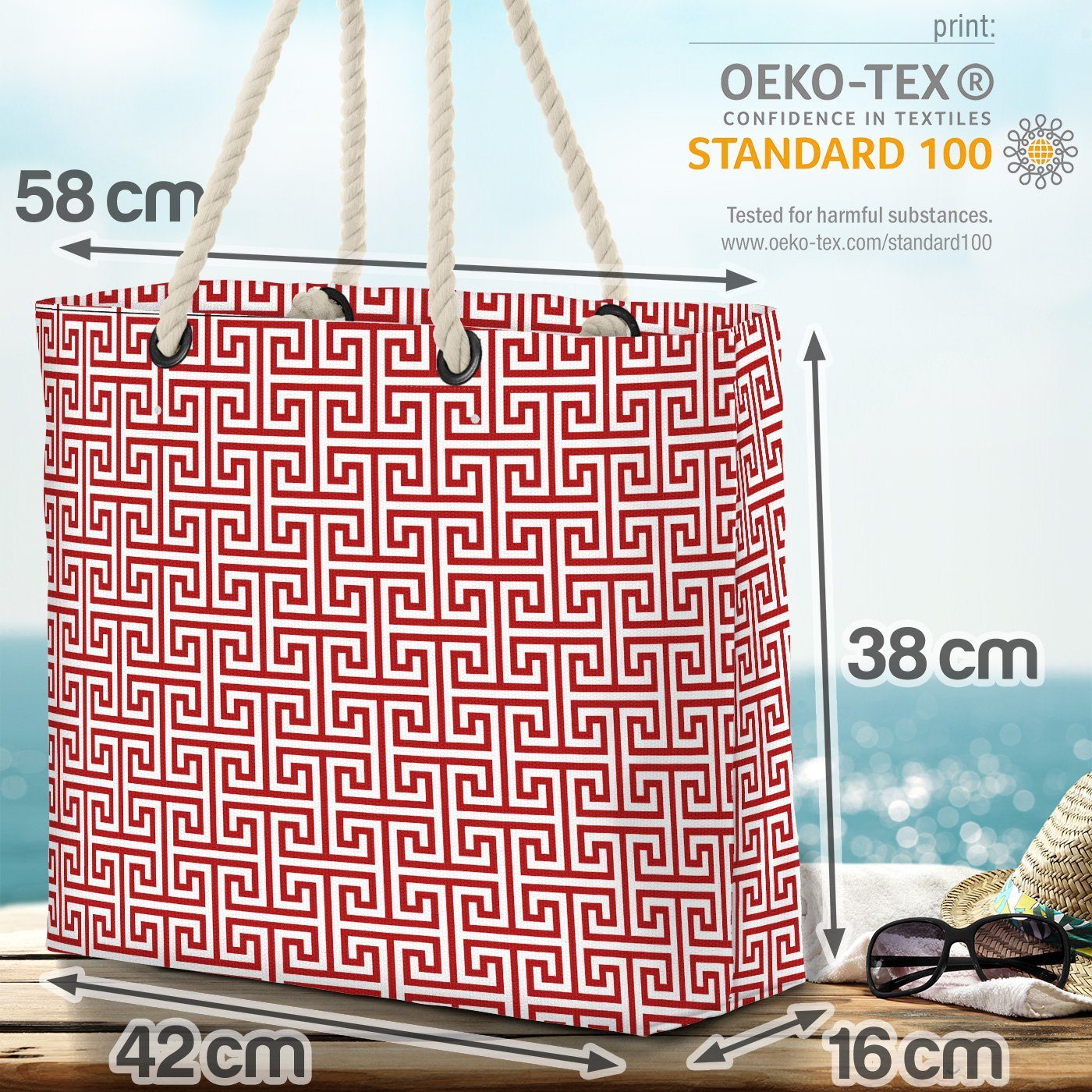 VOID Strandtasche (1-tlg), Orientalisches gemustert Fliesen Urlaub Muster orientalisch Beach Orient Bag
