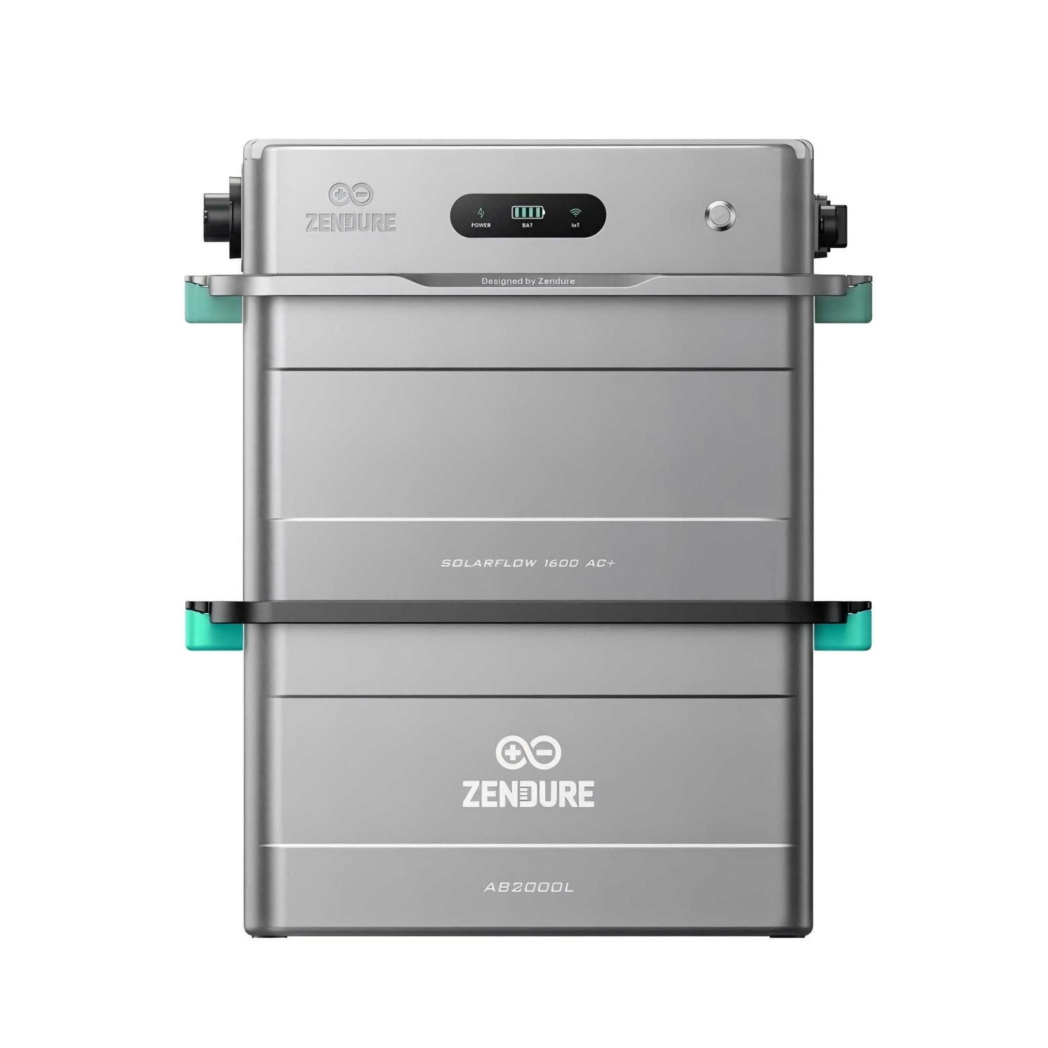 ZENDURE SuperCharged Balkonkraftwerk Zendure SolarFlow 1600 AC Plus mit 0/1/2/3/4/5 AB2000L Batterie, 800 W, (Set, 1× SolarFlow 1600 AC Pro mit 0/1/2/3/4/5× AB2000L Batterien), erweiterbar 1,92–11,52 kWh, IP65 Schutz, Plug and play
