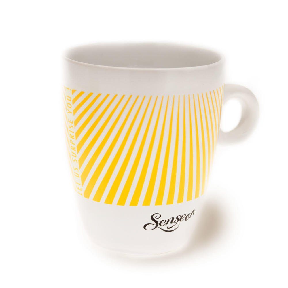 Philips Senseo Becher Kaffeebecher mit Henkel, weiß - gelb, 180 ml,  Porzellan