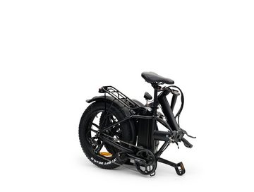 Burnout E-Bike E-Faltbike Pluto 20 Zoll 250W schwarz Kettenschaltung, 7 Gang Shimano Shimano Schaltwerk, Faltrad