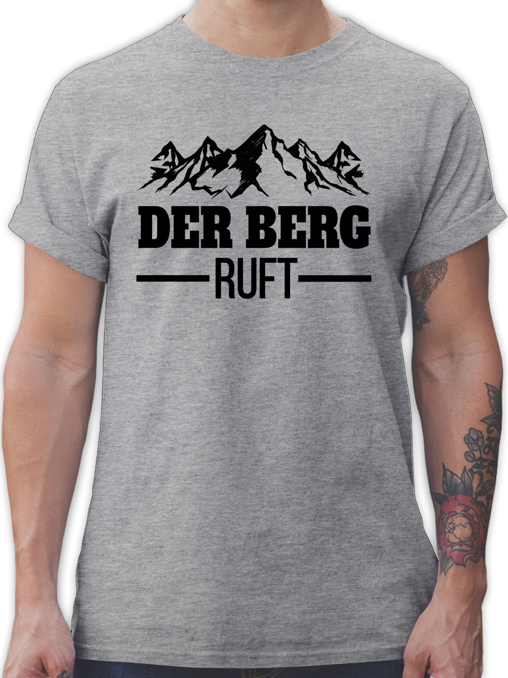 Shirtracer T-Shirt Der Berg ruft - schwarz Apres Ski Party 3 Grau meliert