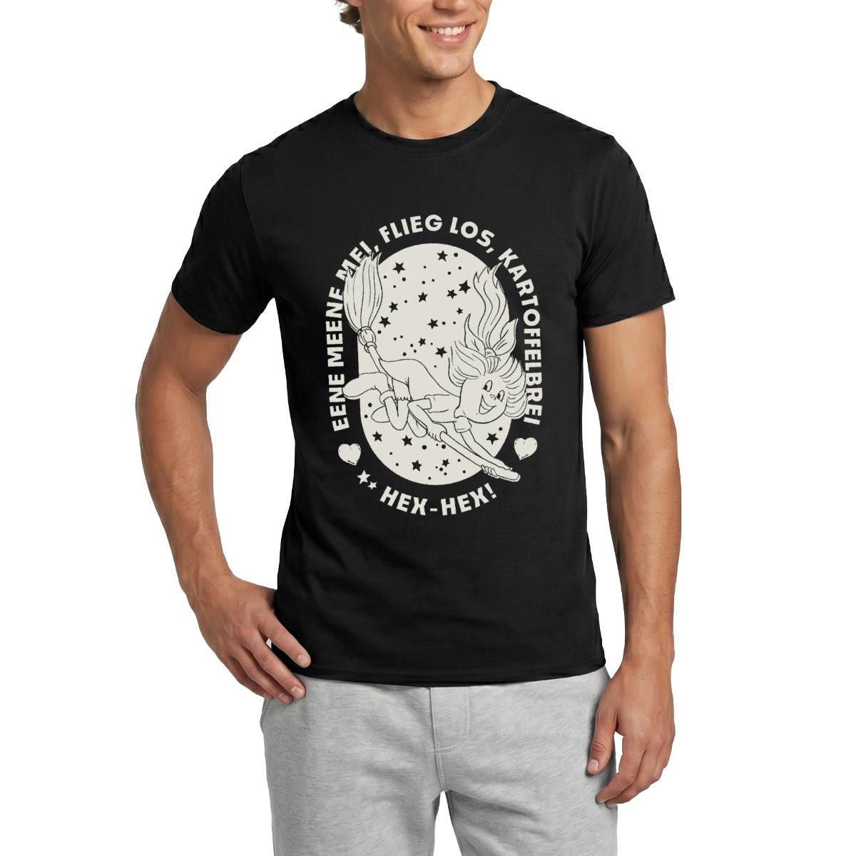 Spreadshirt T-Shirt Bibi Blocksberg Bibi Auf Kartoffelbrei Zauberspruch Männer T-Shirt (1-tlg)