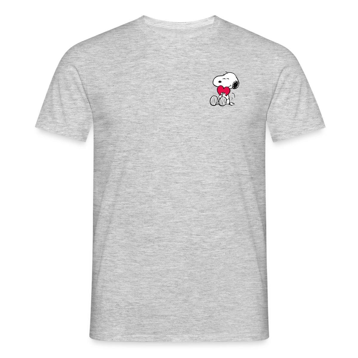Spreadshirt T-Shirt Peanuts Snoopy mit Herz Brustmotiv Männer T-Shirt (1-tlg)