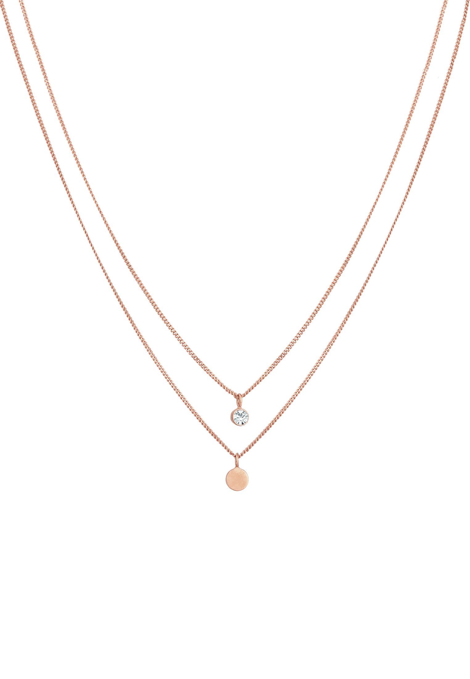 Elli Ketten-Set Layer Plättchen mit Kristallen von Swarovski® 925 Silber, P günstig online kaufen