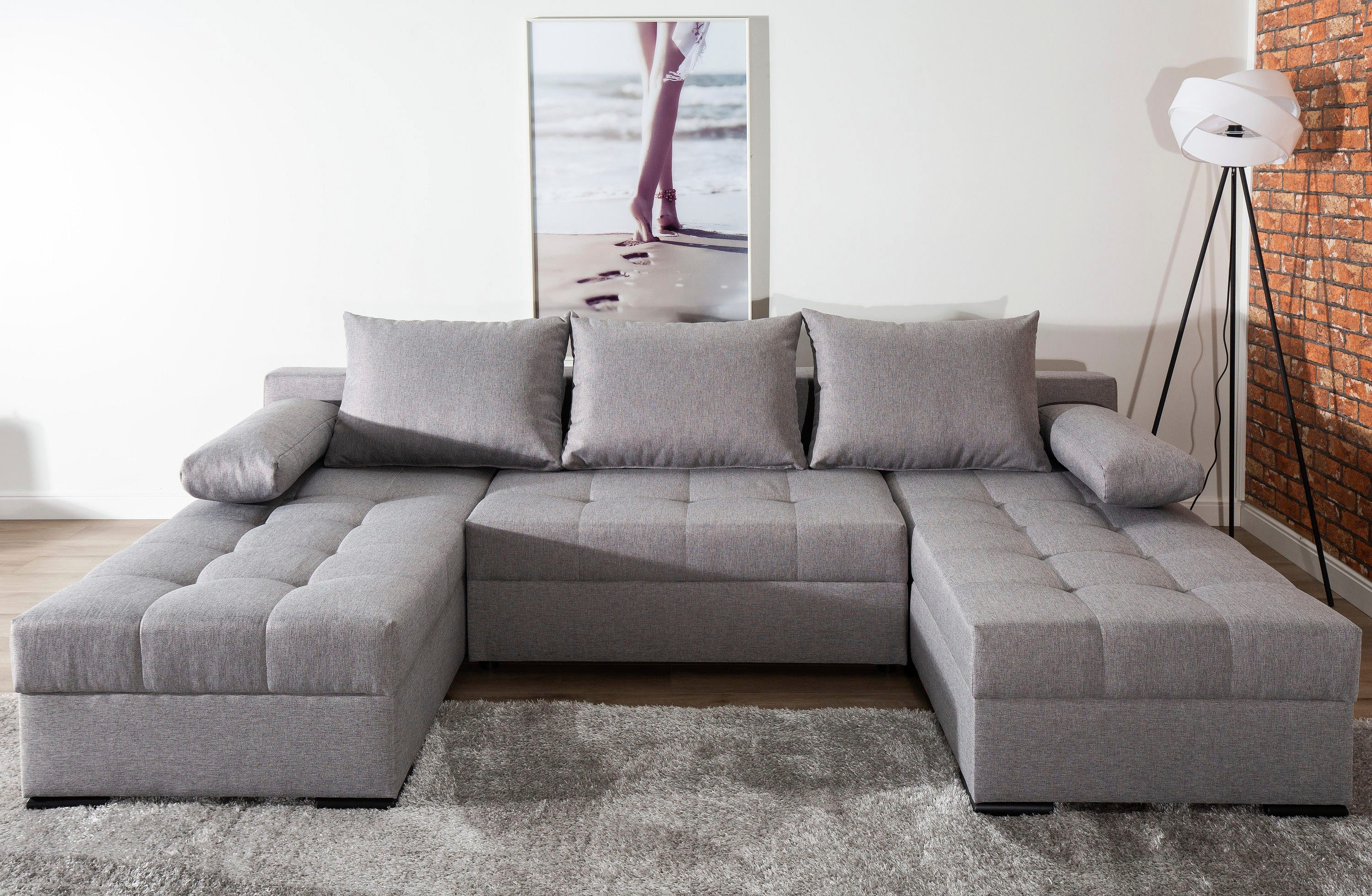 COLLECTION AB Wohnlandschaft Josy U-Form, B: 269 cm, mit Bettfunktion & Bet günstig online kaufen