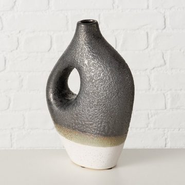 BOLTZE Dekovase "Lamuna" aus Keramik in schwarz/weiß H26cm, Vase
