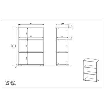 Lomadox Schreibtisch PRATO-01, Büro Aktenschrank Kombination in grau mit graphit, : 240/123/40 cm