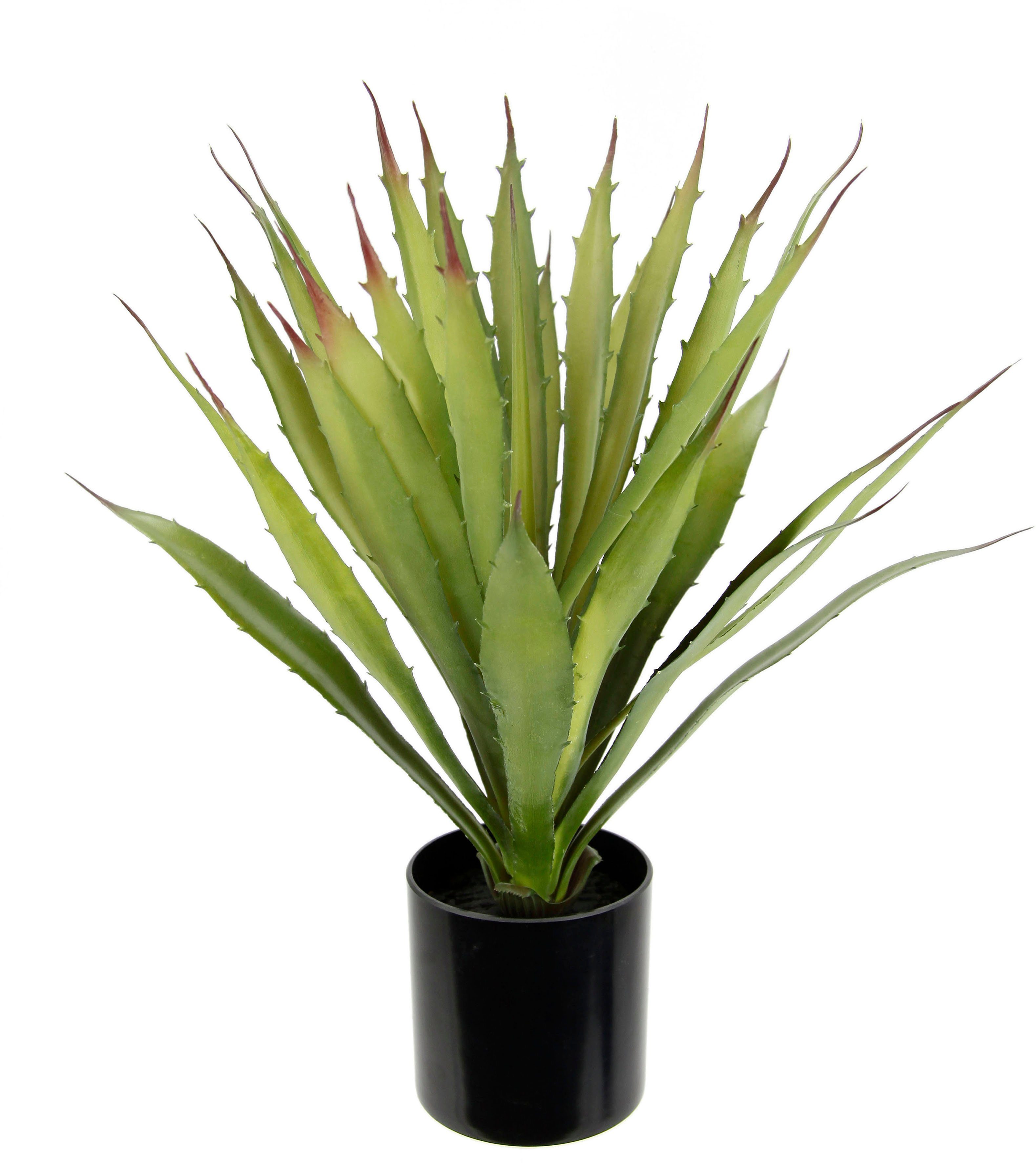 Kunstpflanze Künstliche Agave Aloe Vera im Topf Kunstpflanze