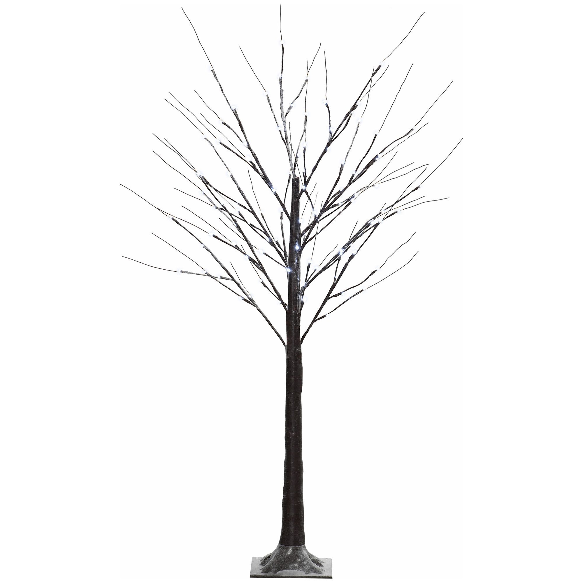 HOMCOM LED Baum Birkenbaum mit LED, Weihnachtsbaum Birken, Dimmfunktion, LED fest integriert, Warmweiß, für Party, Geburtstag, Hochzeit