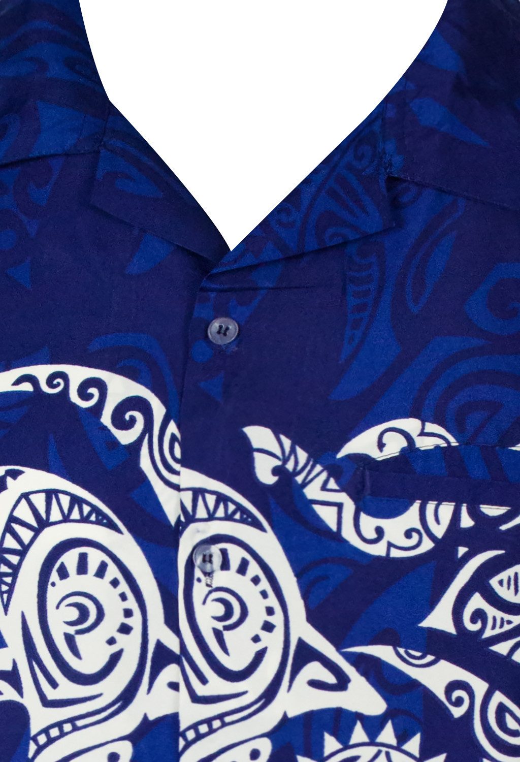 King Kameha Hawaiihemd Maori Chest Funky Hawaii-Hemd Herren Kurzarm Front-Tasche Unisex
