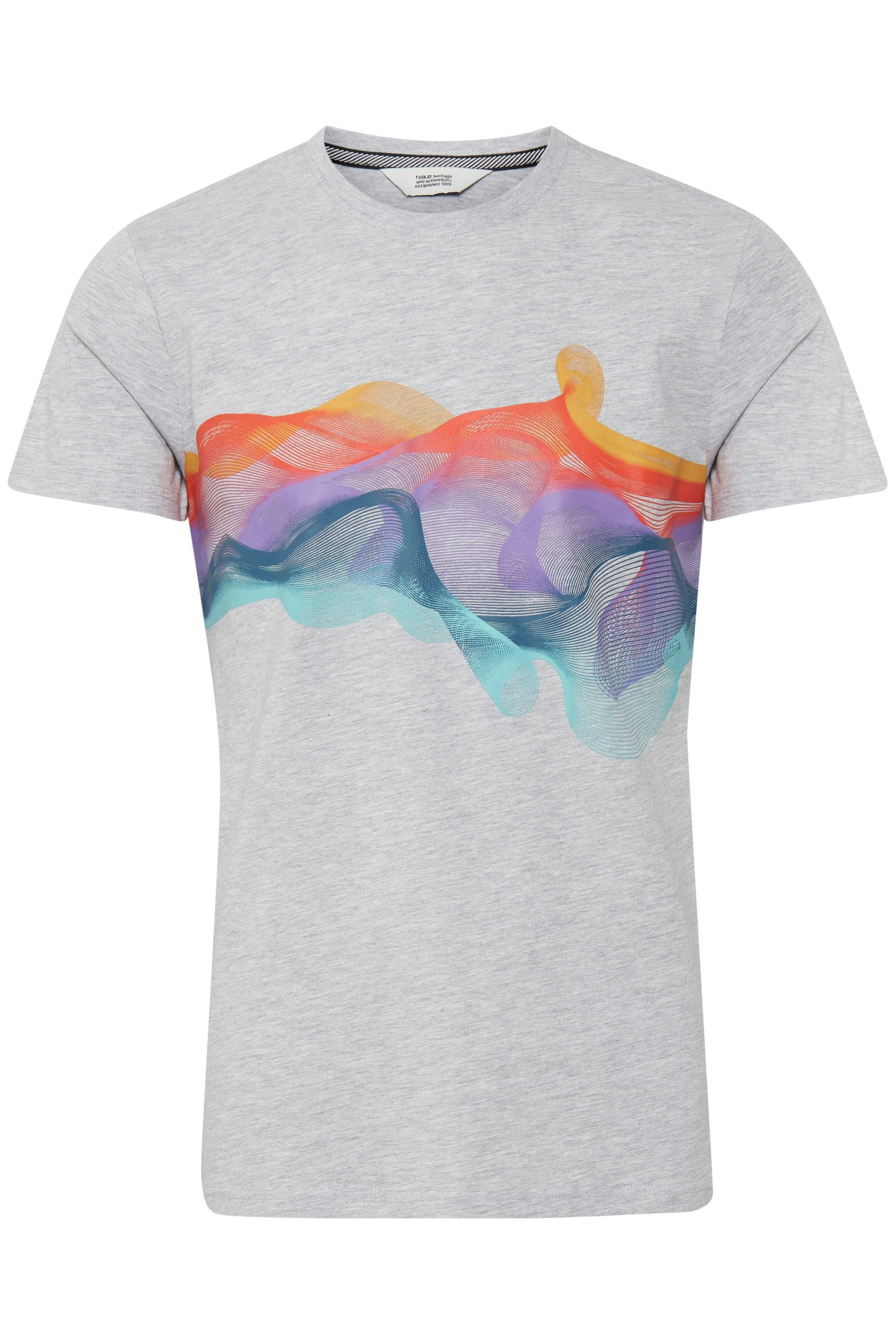 Print-Shirt mit Print SDPedro Light Grey Melange (1541011) T-Shirt !Solid