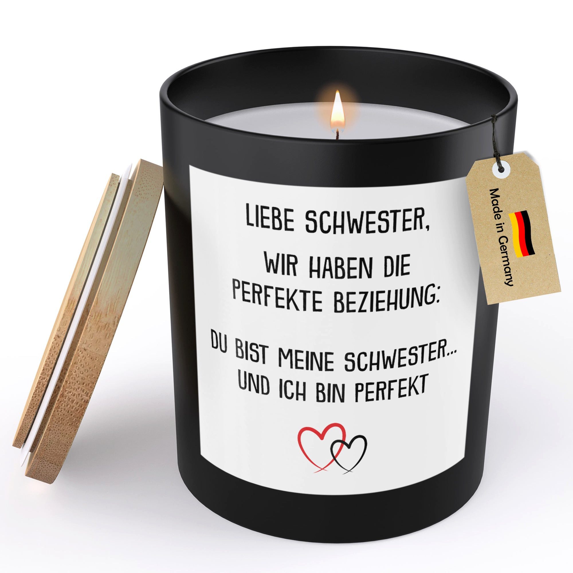 22Feels Duftkerze Deko Schwester Geschenk Bday Weihnachten Geschwister Frauen Mädchen, MADE IN GERMANY, Europäisches Sojawachs, Handgegossen