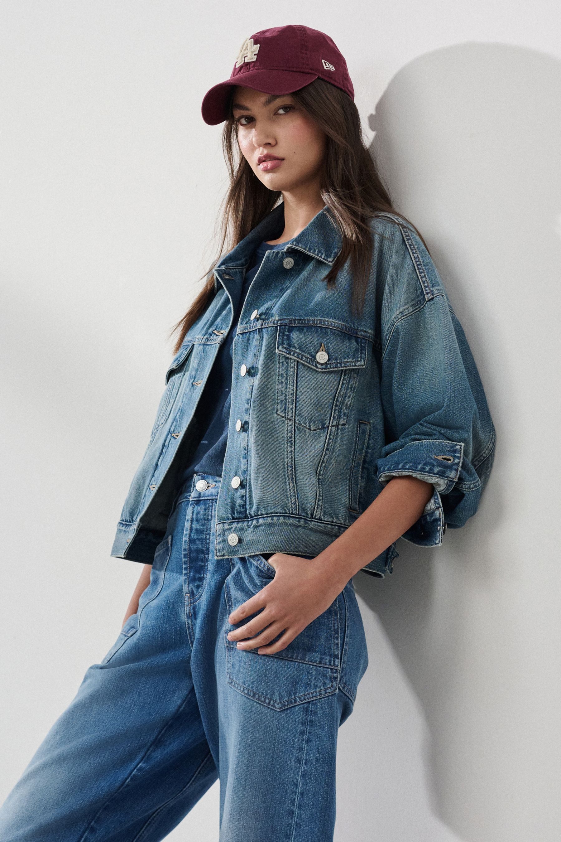 Next Jeansjacke Relaxed Fit Trucker-Denimjacke (1-St) – Bild 4 von 5