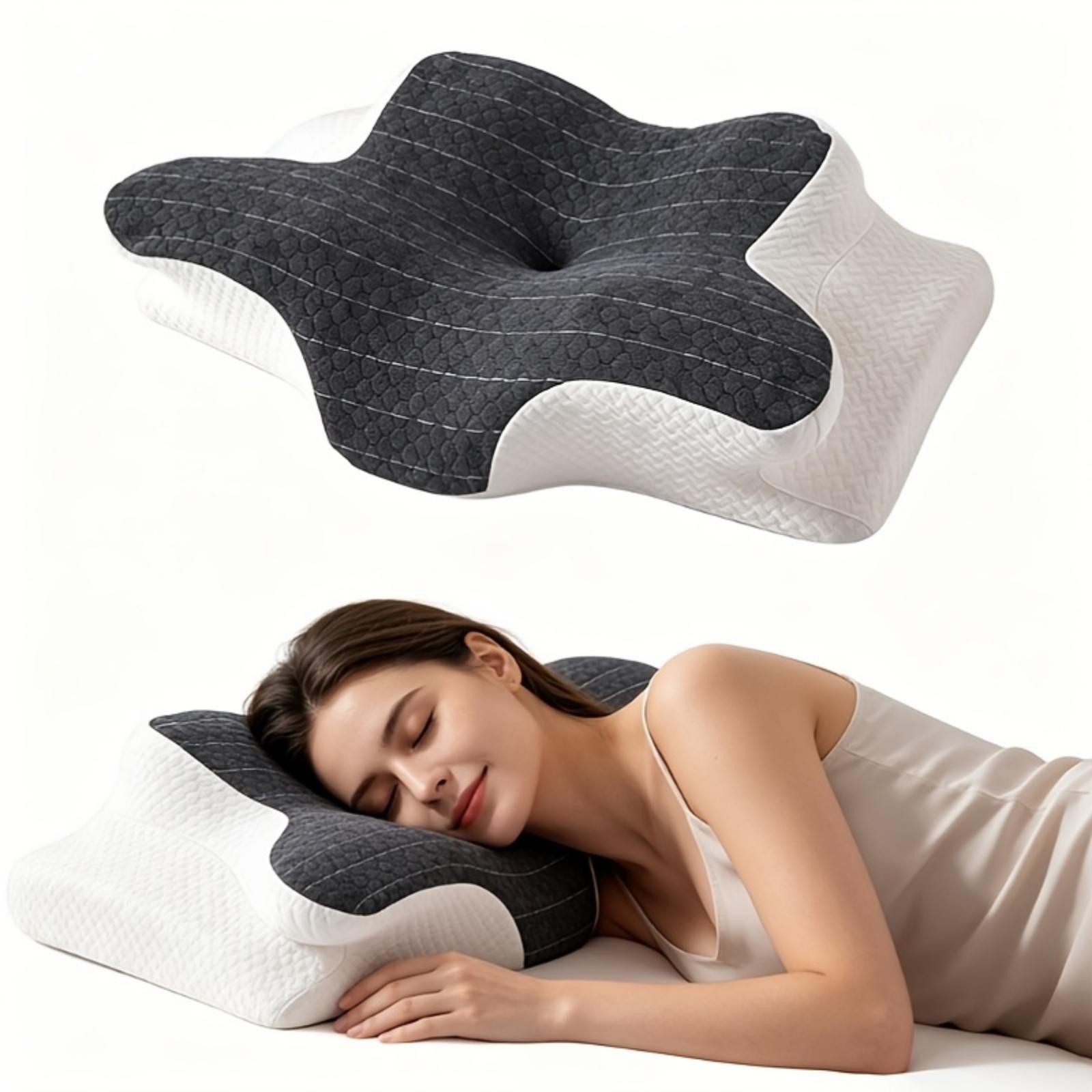 Kityhome Nackenstützkissen Nackenkissen Ergonomisch, Kopfkissen für Rücken- & Seitenschläfer, Nackenstützkissen für Seiten Rücken & Bauchschläfer