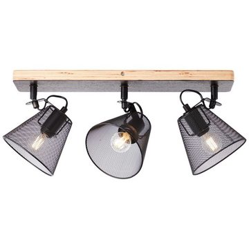 Brilliant Deckenleuchte Whole, Lampe, Whole Spotbalken 3flg schwarz/holzfarbend, Metall/Holz, 3x D45