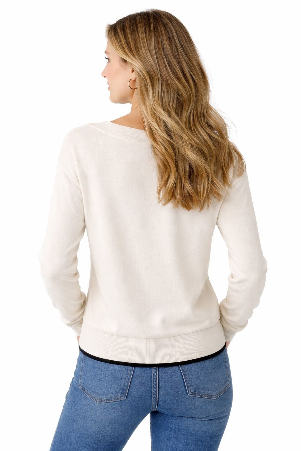 YAYA Rundhalspullover Pullover mit U-Boot-Ausschnitt