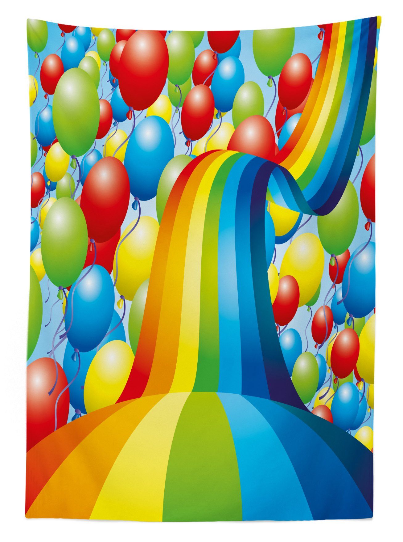 Abakuhaus Tischdecke Außen Klare Regenbogen Bänder geeignet Farbfest Bereich Wellig Luftballons Waschbar den Für Farben