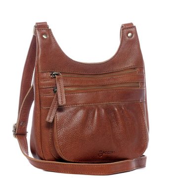 BACCINI Umhängetasche Leder Schultertasche Damen LORETTA, Crossbody Bag Echtleder für Damen, Umhängetasche hellbraun