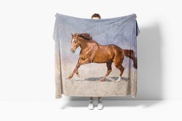 Sinus Art Handtücher Handtuch Strandhandtuch Saunatuch Kuscheldecke mit Tiermotiv Pferd Kraftvoll Wi, Baumwolle-Polyester-Mix (1-St), Handtuch