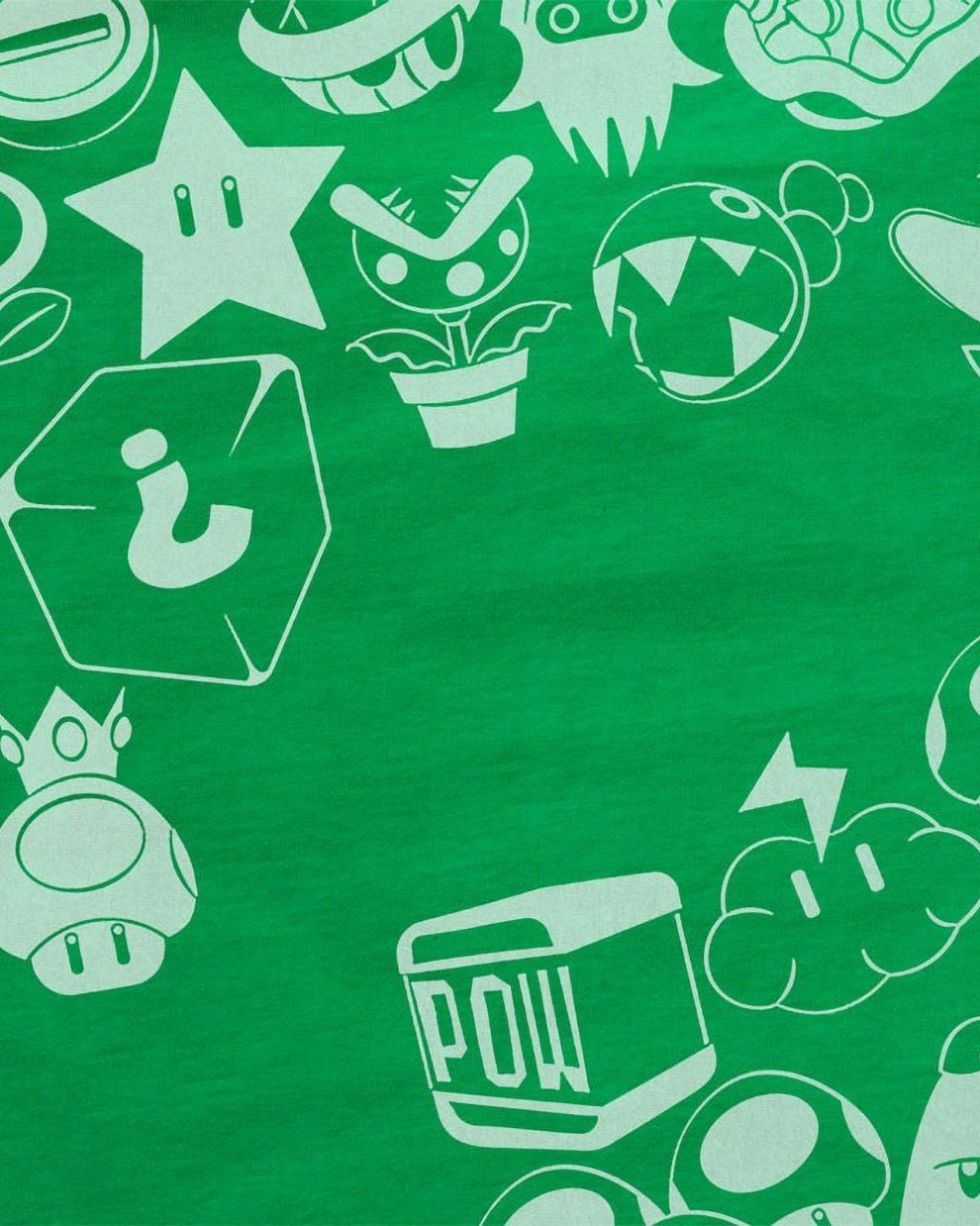 style3 videospiel super T-Shirt level grün Herren world konsole Mario Items Print-Shirt