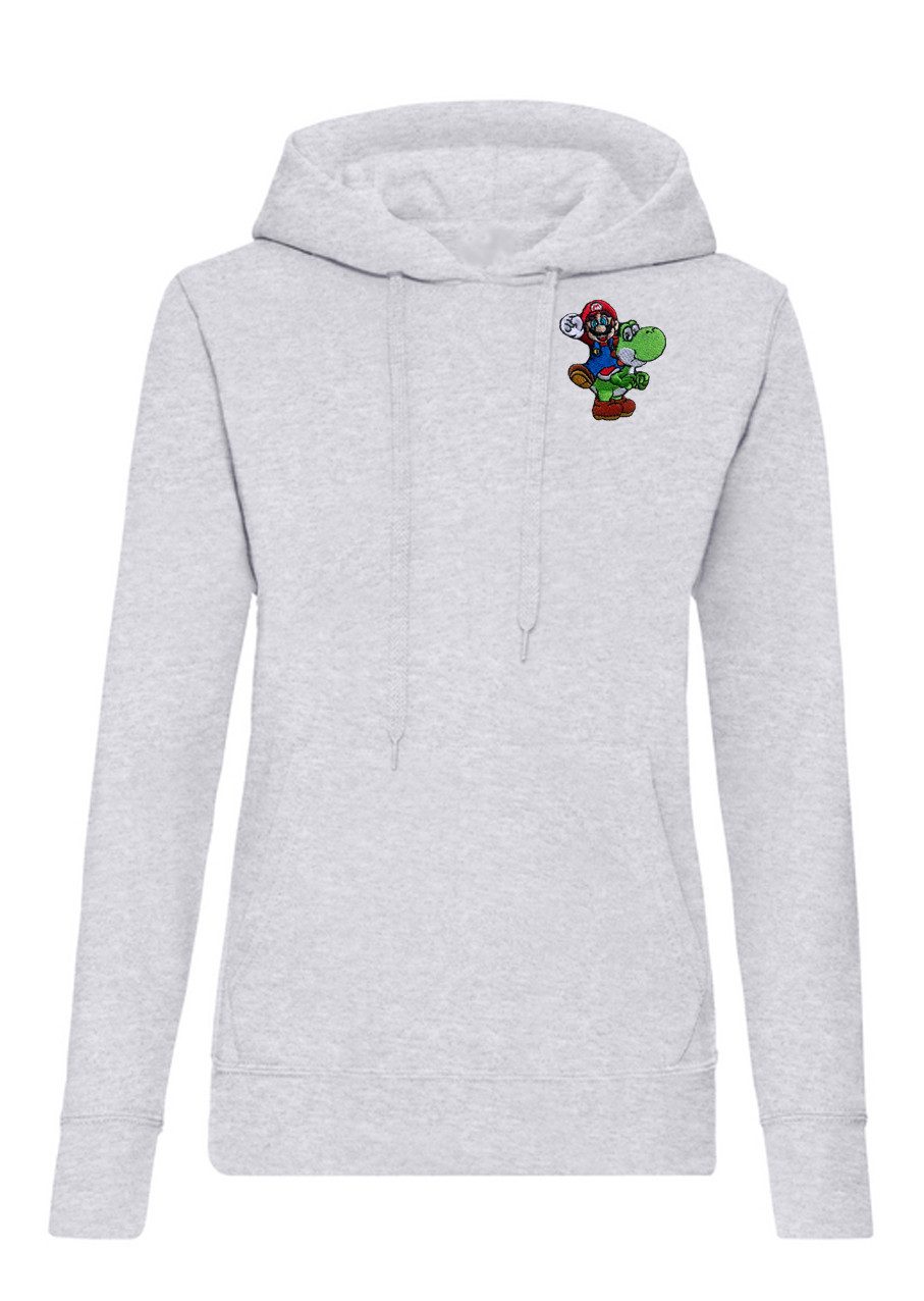 Hoodie Mario Yoshi Patch Hoodie Damen Kapuzenpulli Baumwolle Stick Retro