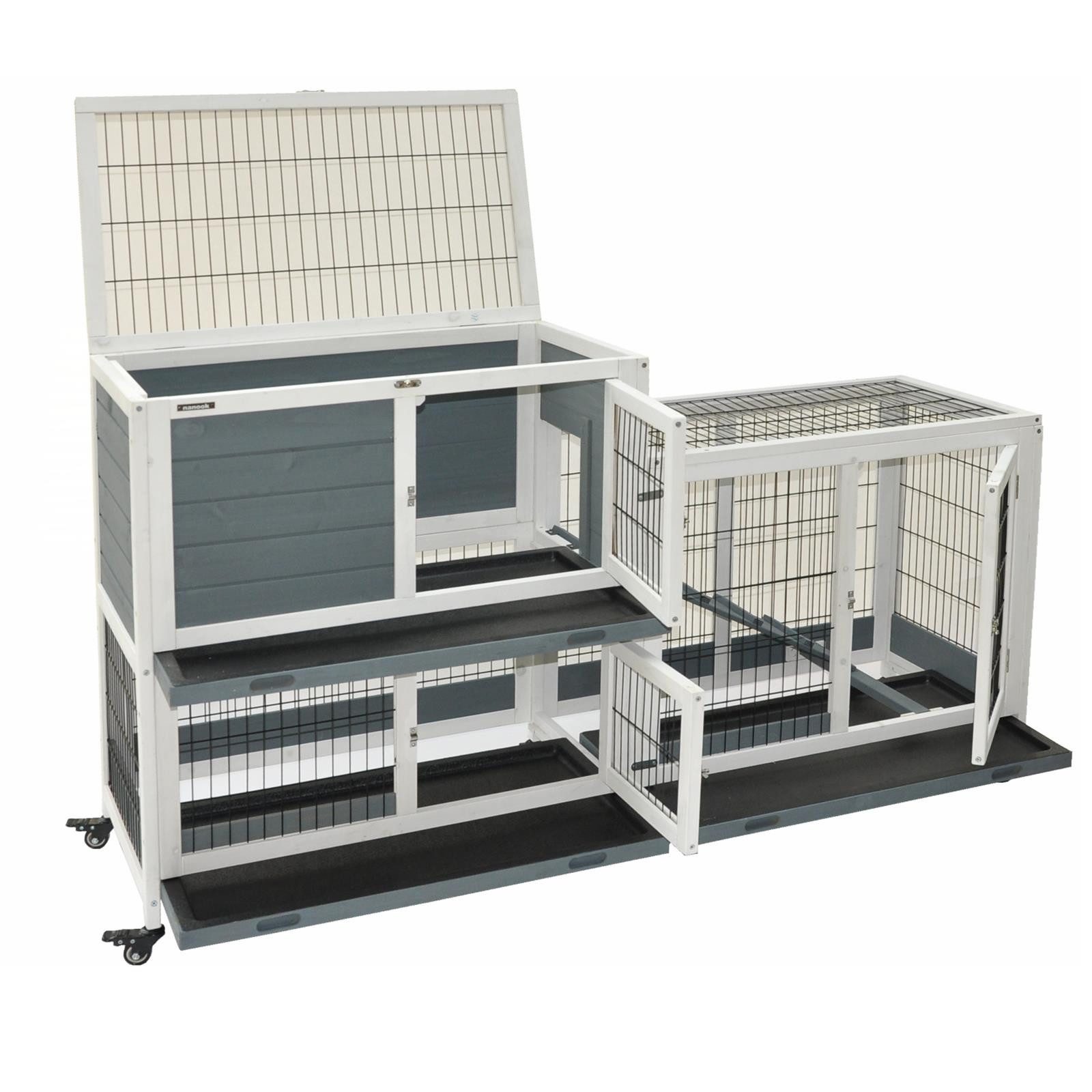 nanook Kleintierkäfig Indoor Kleintierstall Leo 146 x 89 cm grau