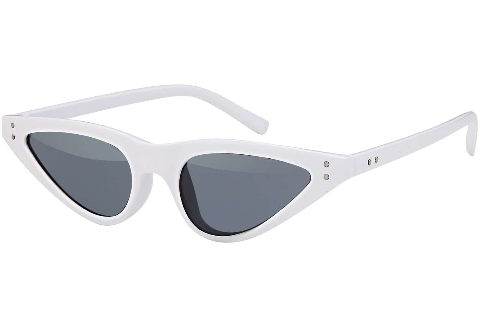 BEZLIT Eyewear Retrosonnenbrille Rundglas Designer Damen Sonnenbrille (1-St) mit blauen, grünen und rosa Linsen Weiß