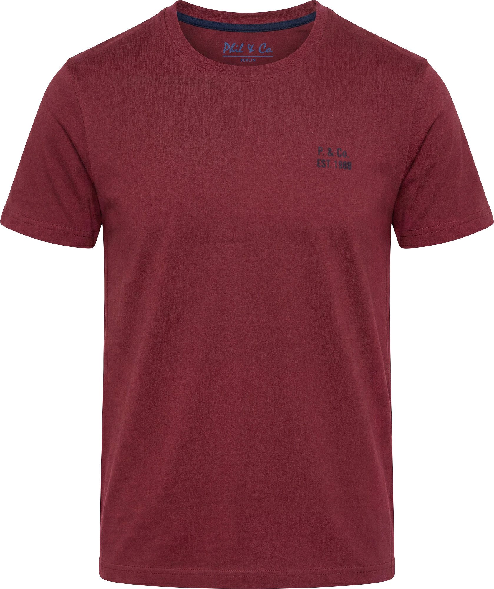 Phil & Co. Pyjamaoberteil Herren-T-Shirt Uni Single-Jersey Uni