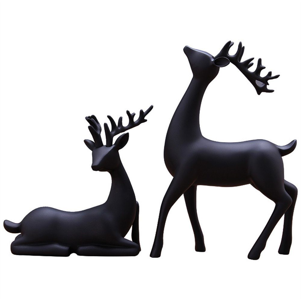 St) Runxizhou Harz Hirsche Tierfiguren Figuren (1 Elch Dekohänger Paar Hirsch