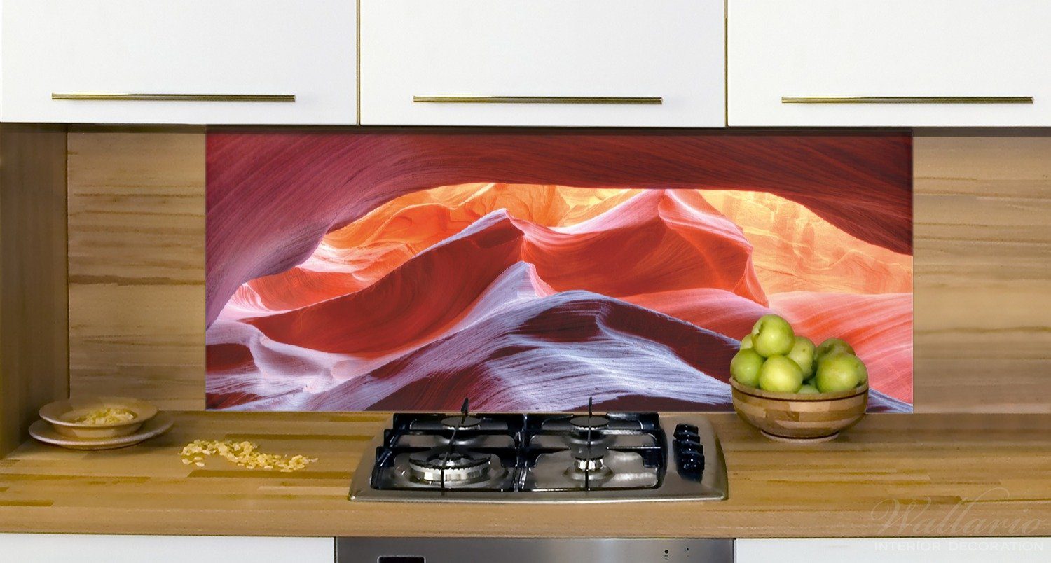 Canyon Kalksandsteingebirge USA leuchtenden Antelop Wallario in Küchenrückwand Farben, (1-tlg)