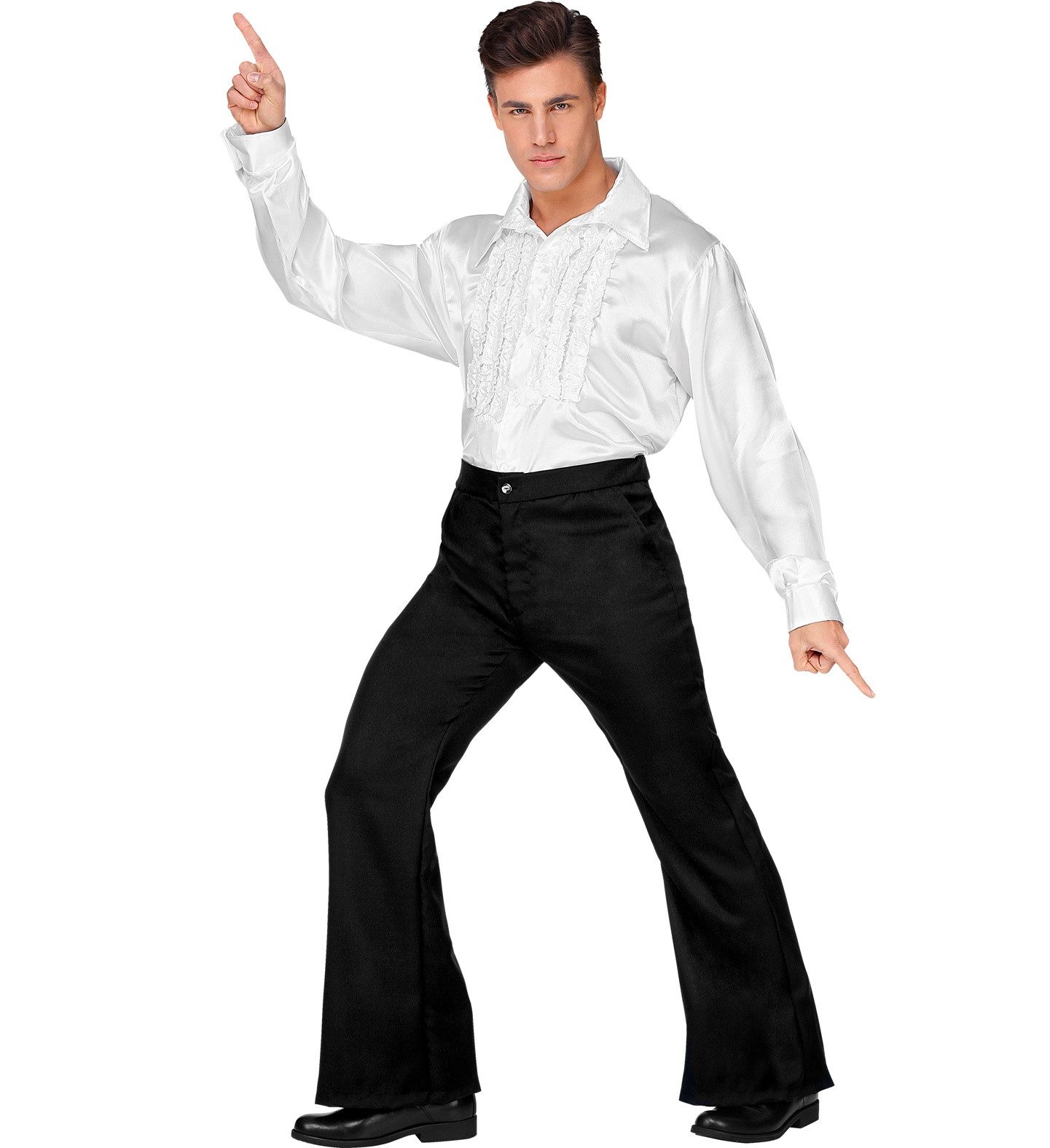 Widmann S.r.l. Kostüm 70er Jahre Kostüm Schlaghose für Herren, Schwarz günstig online kaufen