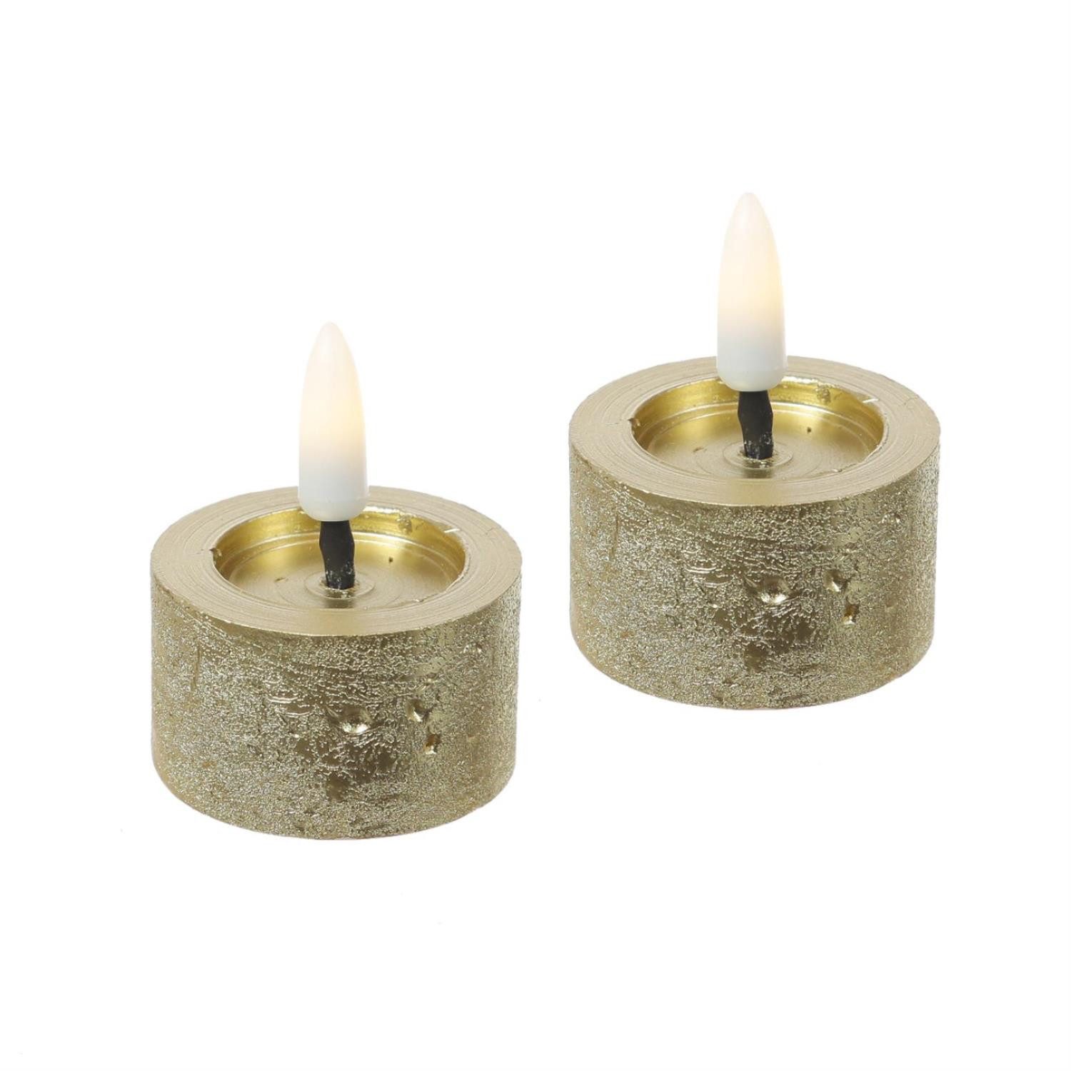 MARELIDA LED-Kerze LED Teelichter Lina Rustik Optik mit Batterien Echtwachs günstig online kaufen