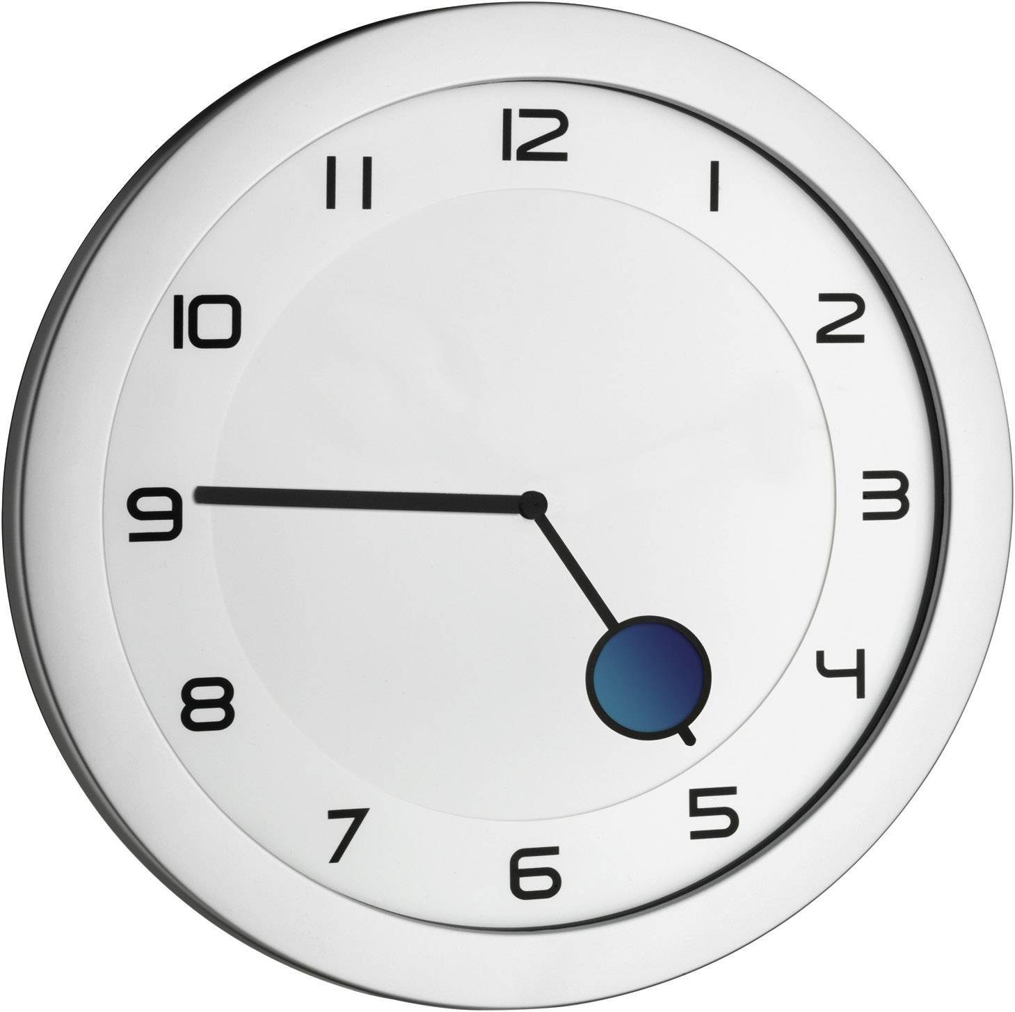 TFA-DOSTMANN Wanduhr Silber ø28cm Uhr Zeit  Uhrzeit Rund Hängen Zeitmesser NEU 