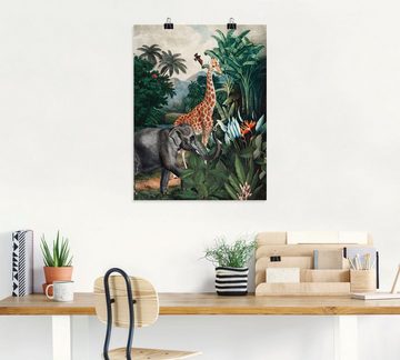 Artland Wandbild Afrikanischer Dschungel, Wildtiere (1 St), als Alubild, Outdoorbild, Leinwandbild, Poster in verschied. Größen