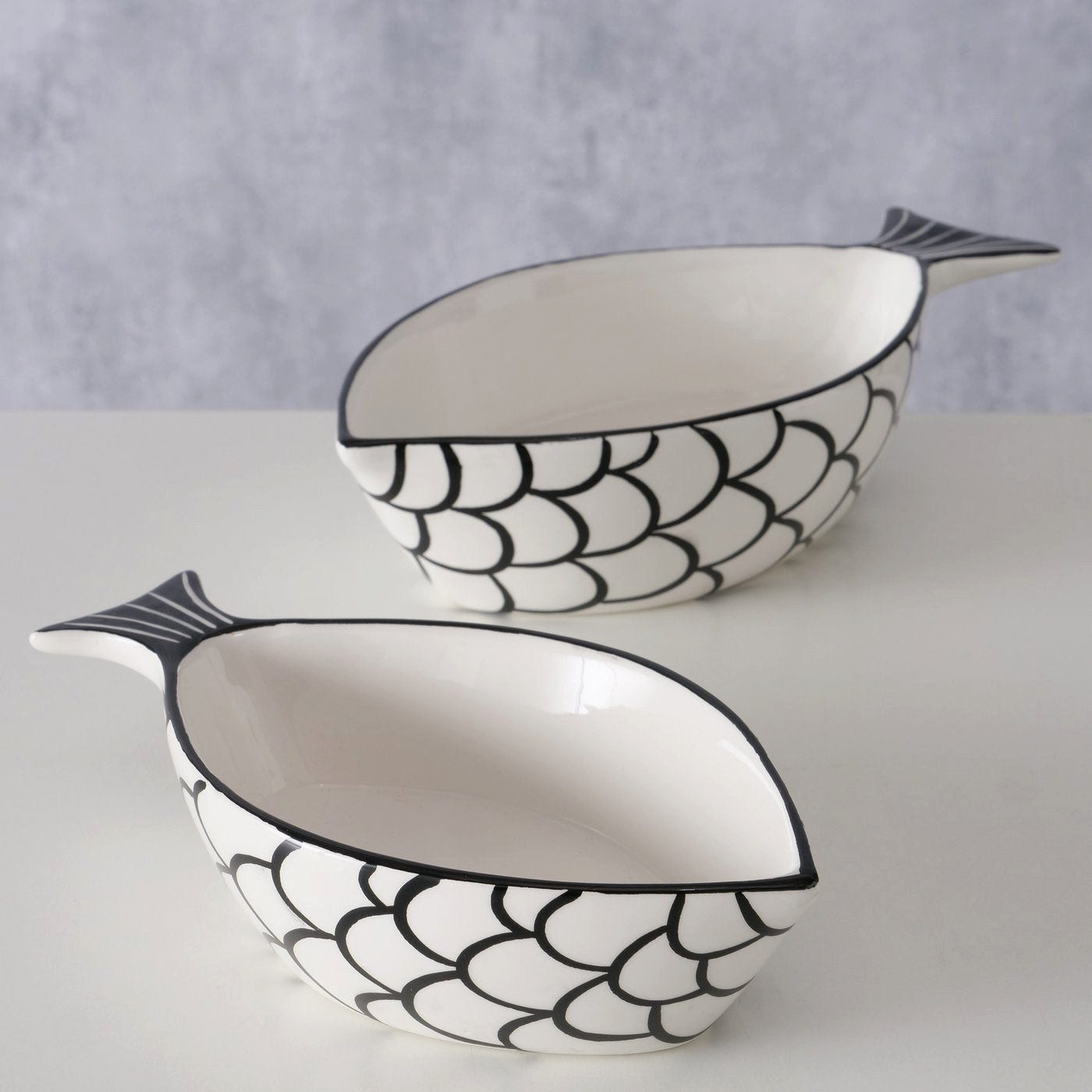 BOLTZE Schale Maritime Schalen im Fischdesign aus Keramik, 2er-Setpreis Geschenkidee