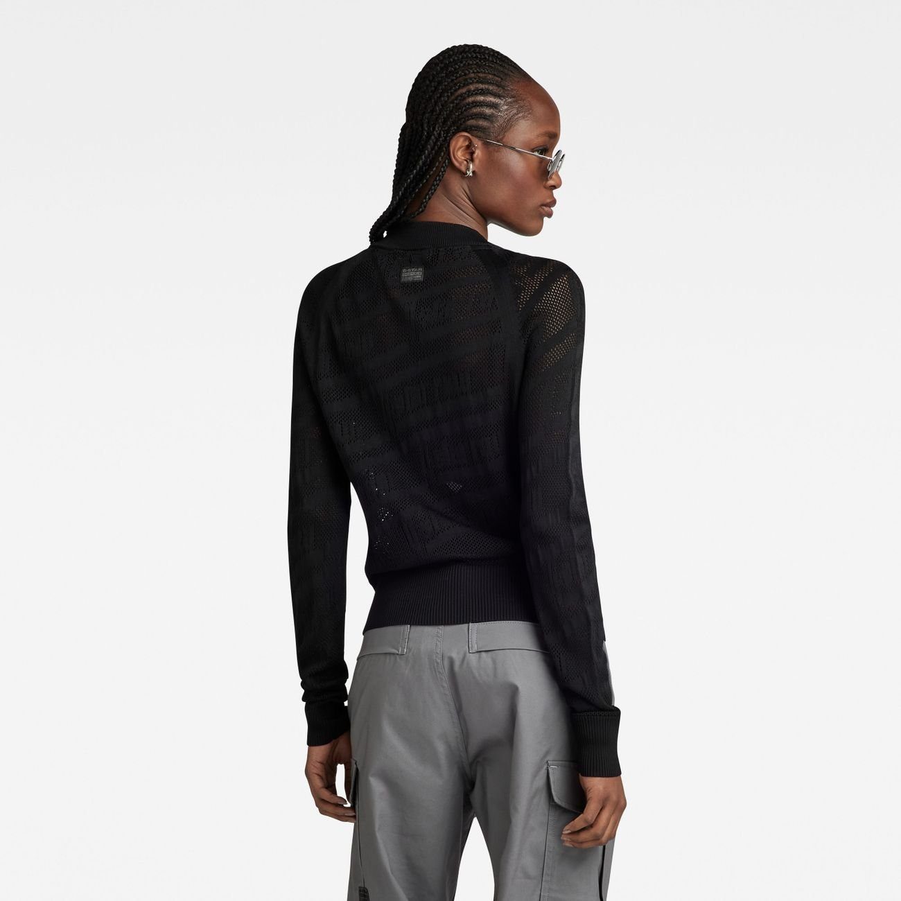 G-STAR Sweatshirt Pointelle Text Knit WMN (1-tlg)