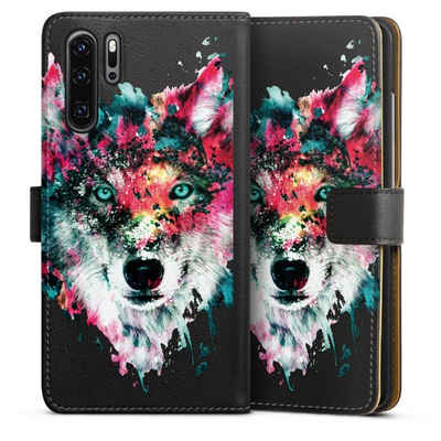 DeinDesign Handyhülle Riza Peker Wolf bunt Wolve ohne Hintergrund, Huawei P30 Pro New Edition Hülle Handy Flip Case Wallet Cover
