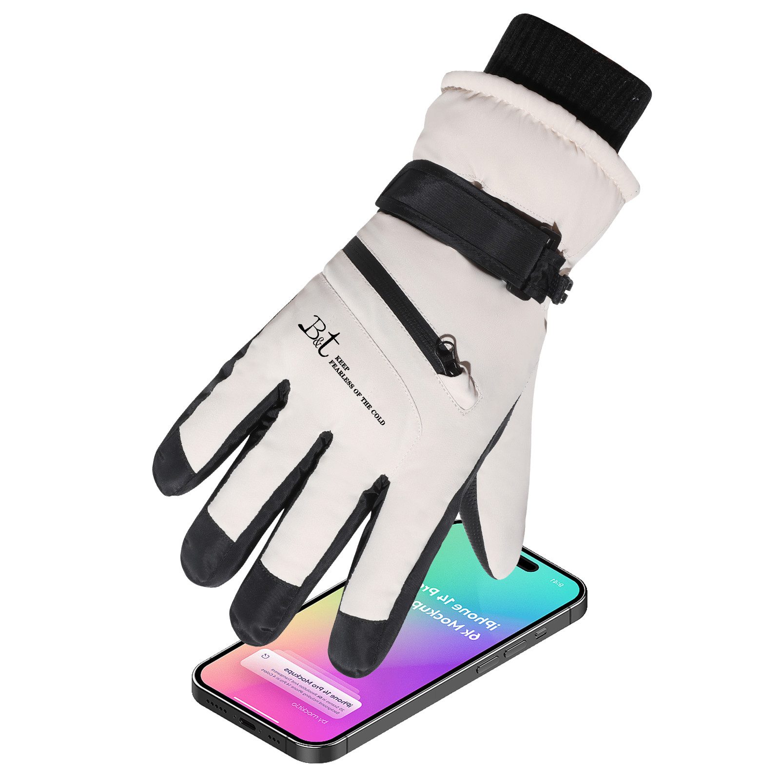 Sunicol Skihandschuhe Wasserdicht Handschuhe Herren Damen Winterhandschuhe, Touchscreen Rutschfeste Thermohandschuhe für Radfahren, Laufen, Skifahren, Wandern
