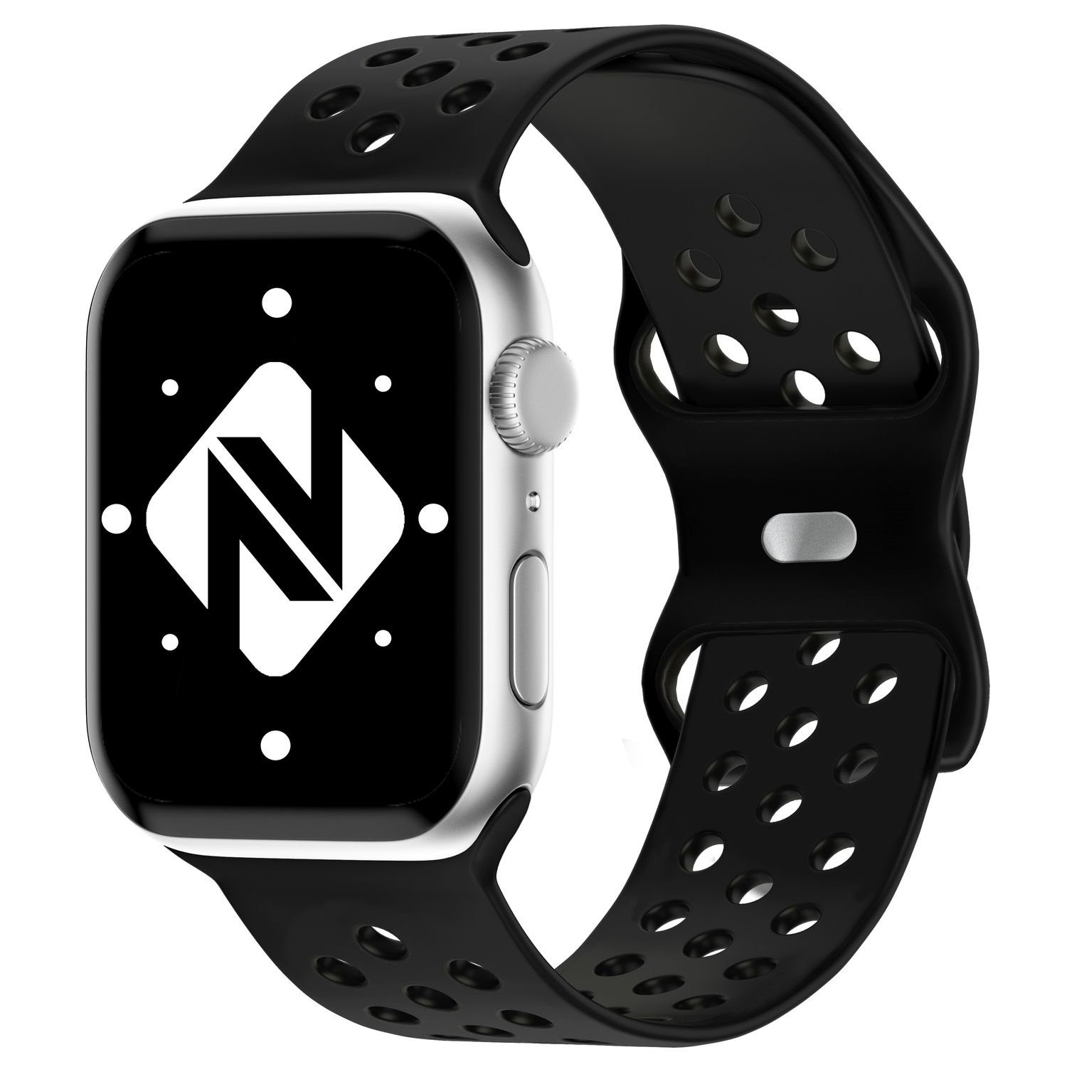 Nalia Smartwatch-Armband Apple Watch 38mm/40/41/42(Serie 10/11), Gelochtes Silikon Ersatzband / für Sport Fitness Uhr / Atmungsaktiv