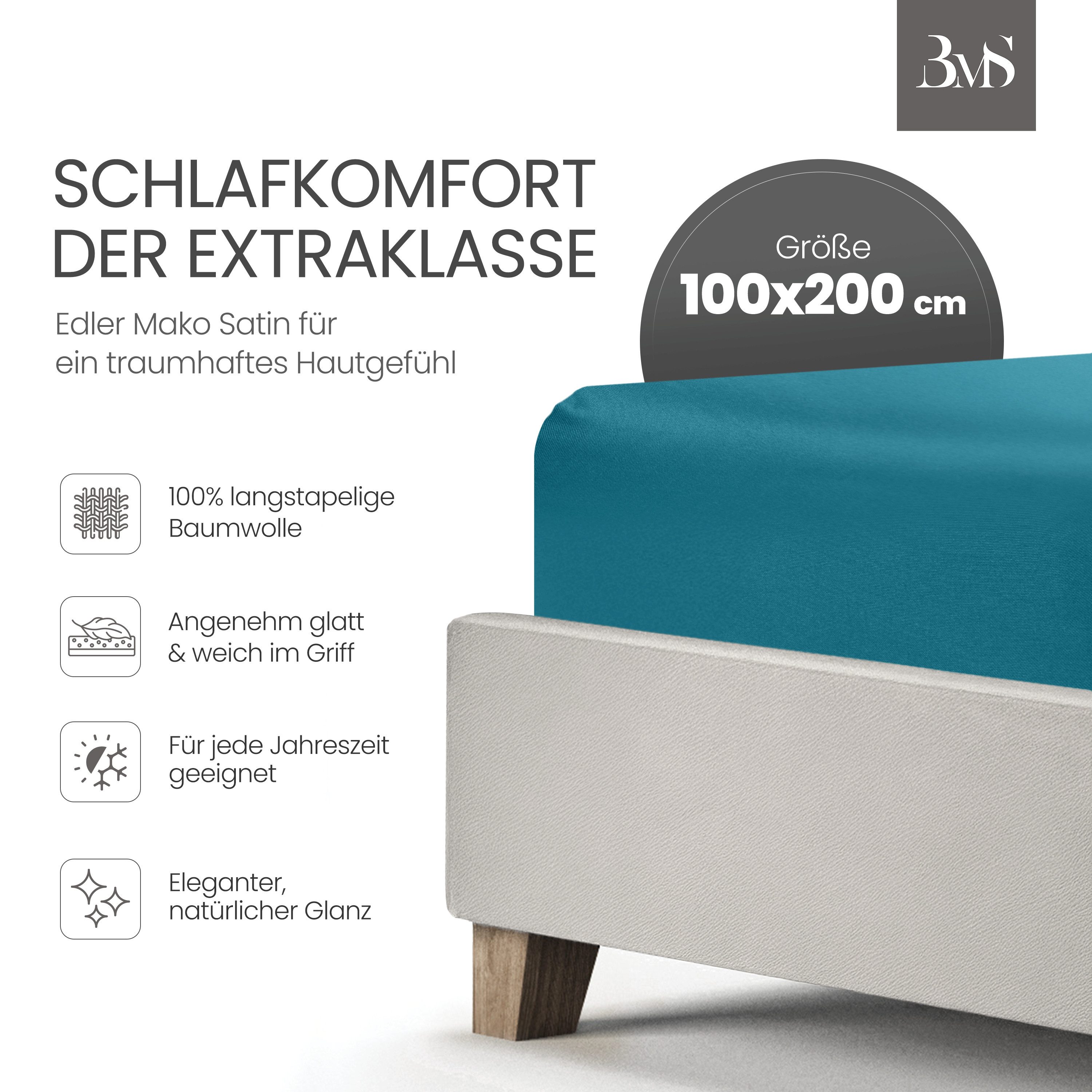 BETTWAESCHE-MIT-STIL Spannbettlaken Mako Satin Spannbettlaken, Matratzenhöh günstig online kaufen