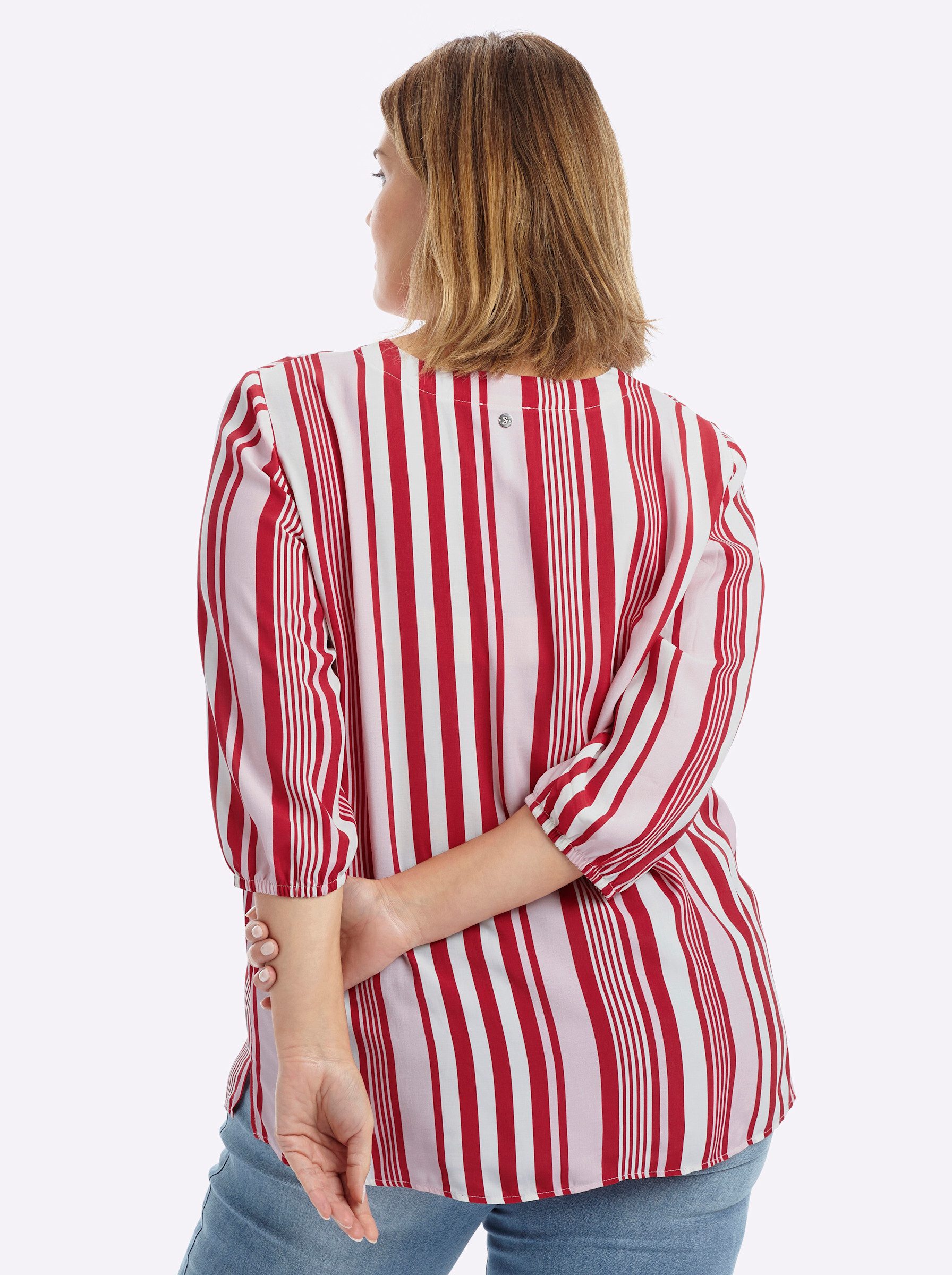 Sheego Klassische Bluse Tunika 3/4-Arm