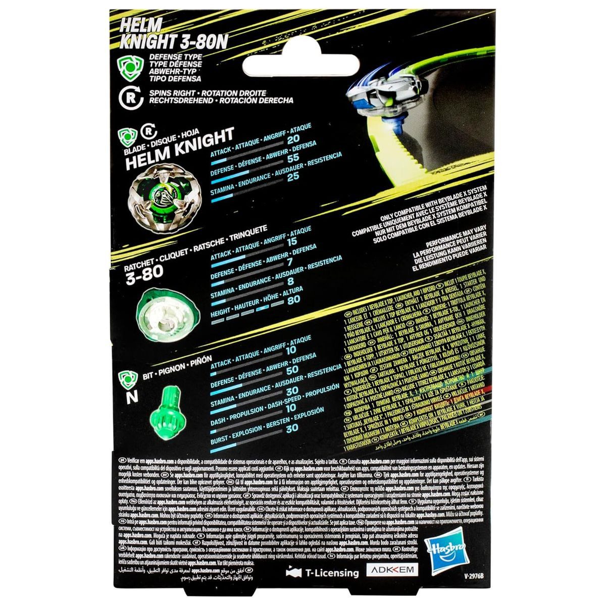 Hasbro Spielfigur Hasbro F9581-Beyblade X-Starter Pack–Helm Knight 3-80N–Abwehr-Krei – Bild 4 von 4