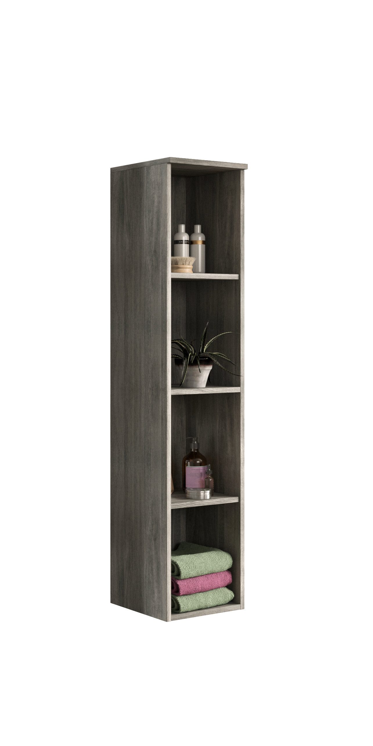 xonox.home Hängeschrank York Rauchsilber Melamin Modern 30x136x31 cm