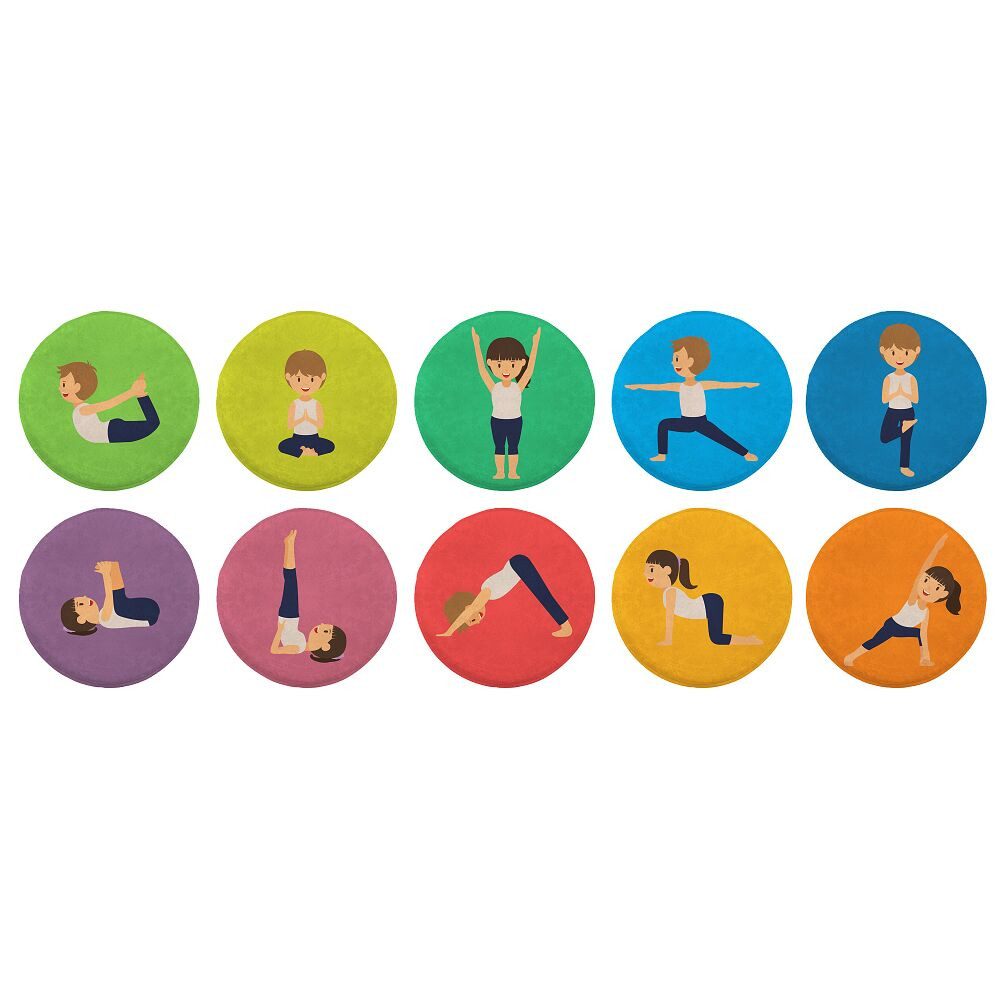 ACHOKA® Kinderteppich Bodenmarkierungs-Set Mach mit machs nach, Für Kindergarten und Schule